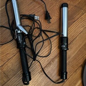 Conair Black and Silver Curling Iron bundle